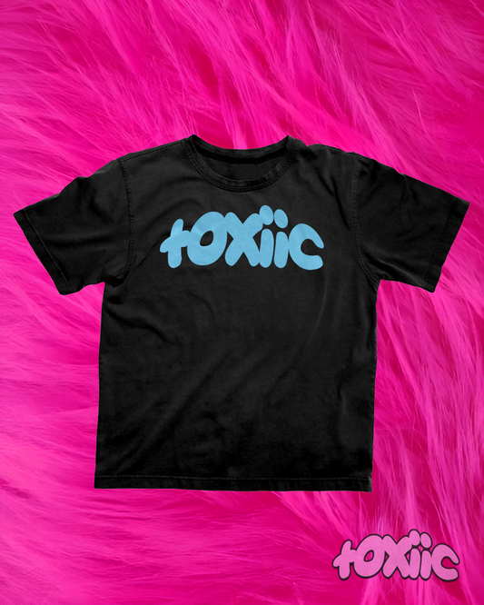 "toxiic tee" baby blue