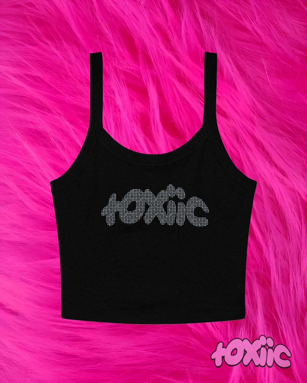 "toxiic ribbed tank" rhinestone