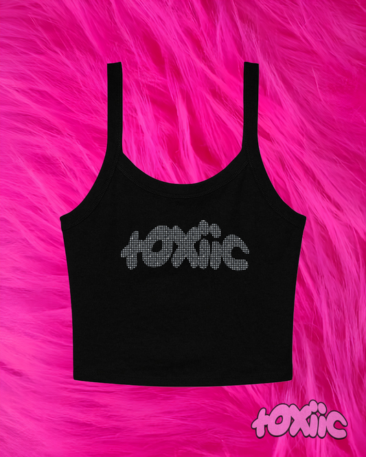 "toxiic ribbed tank" rhinestone