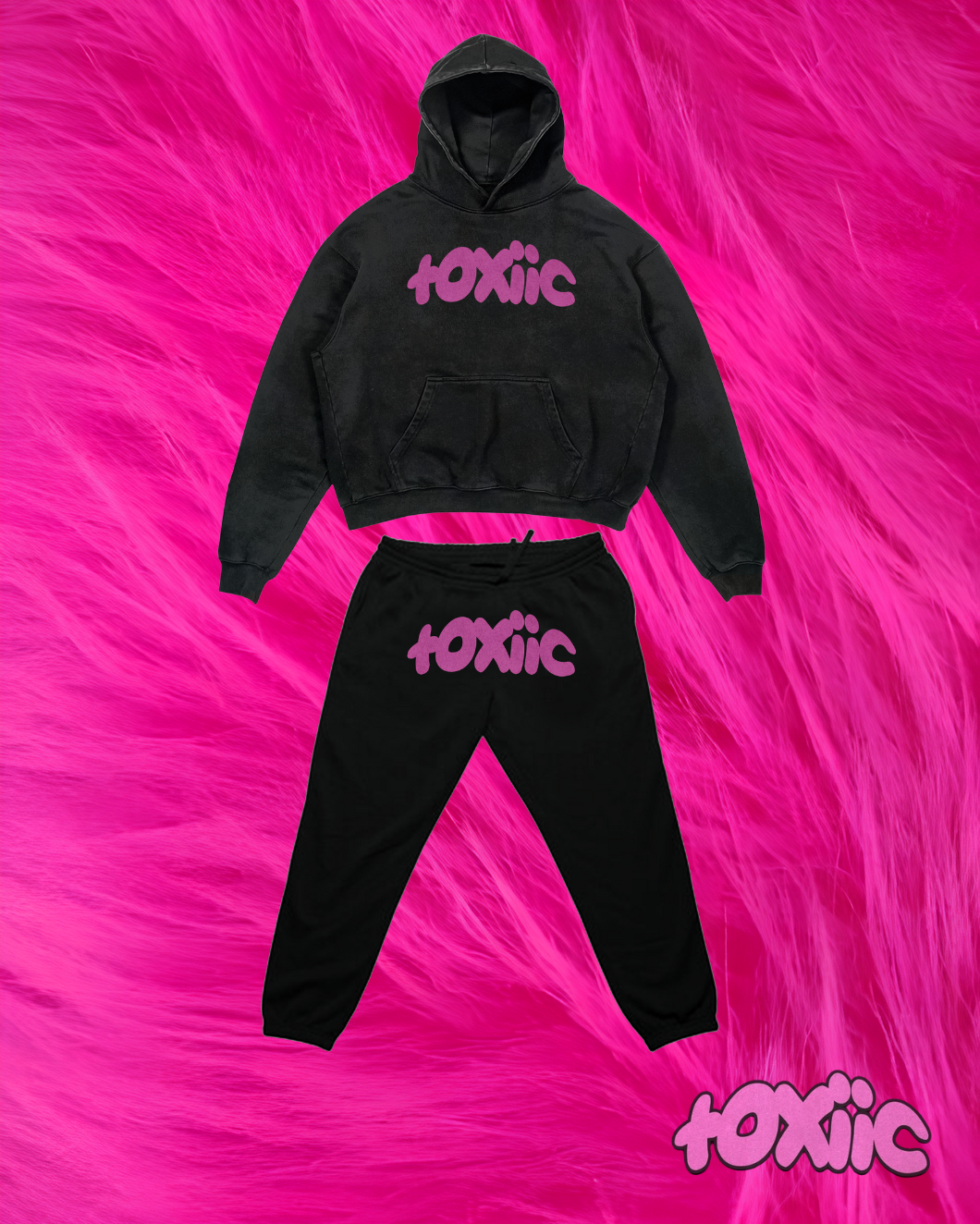 "toxiic hoodie & sweat combo" pink