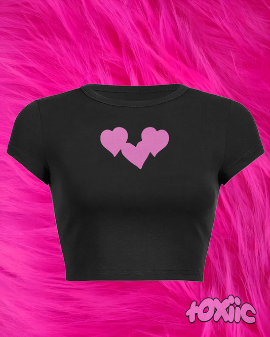 "toxiic hearts crop top" pink