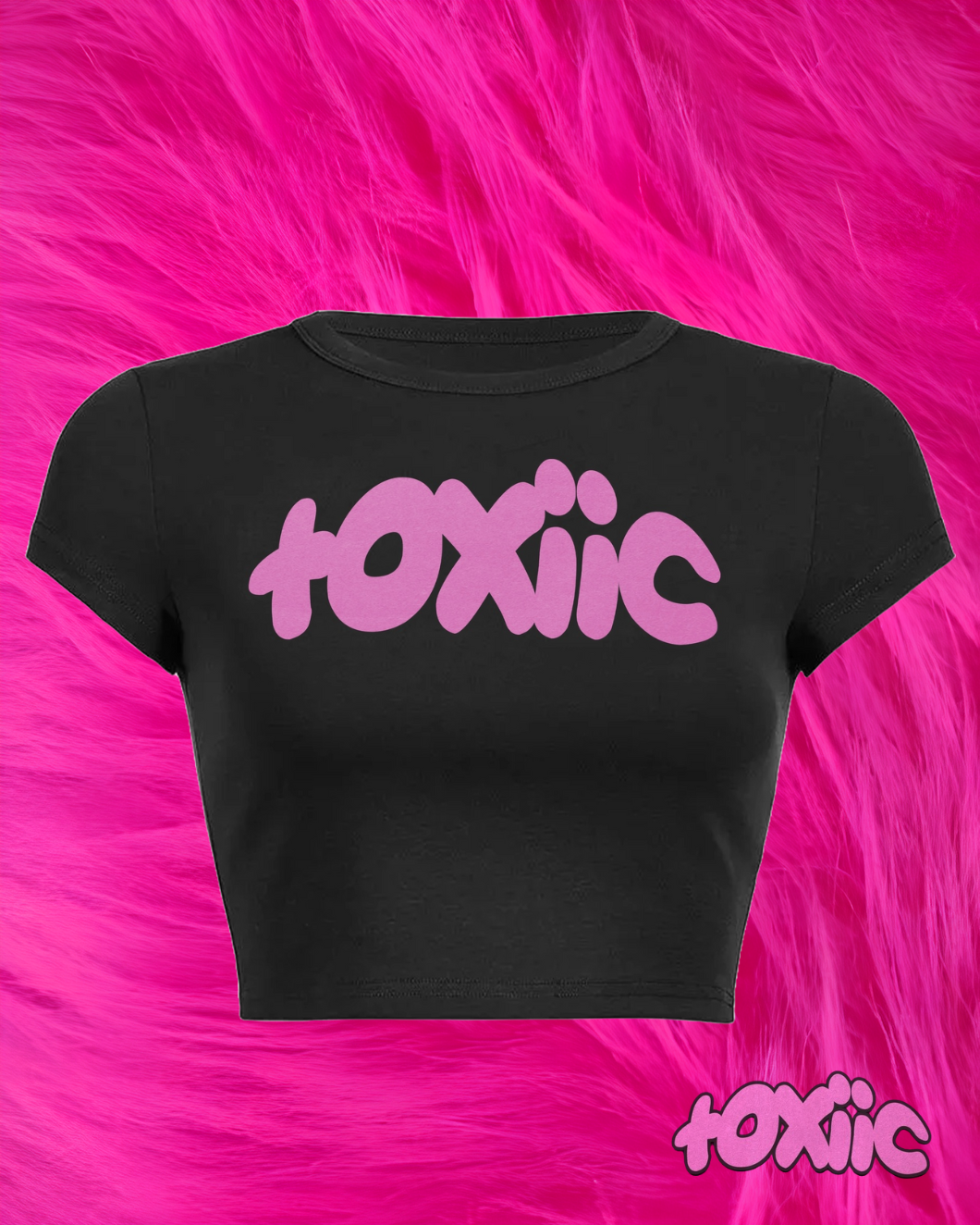 "toxiic crop top" pink