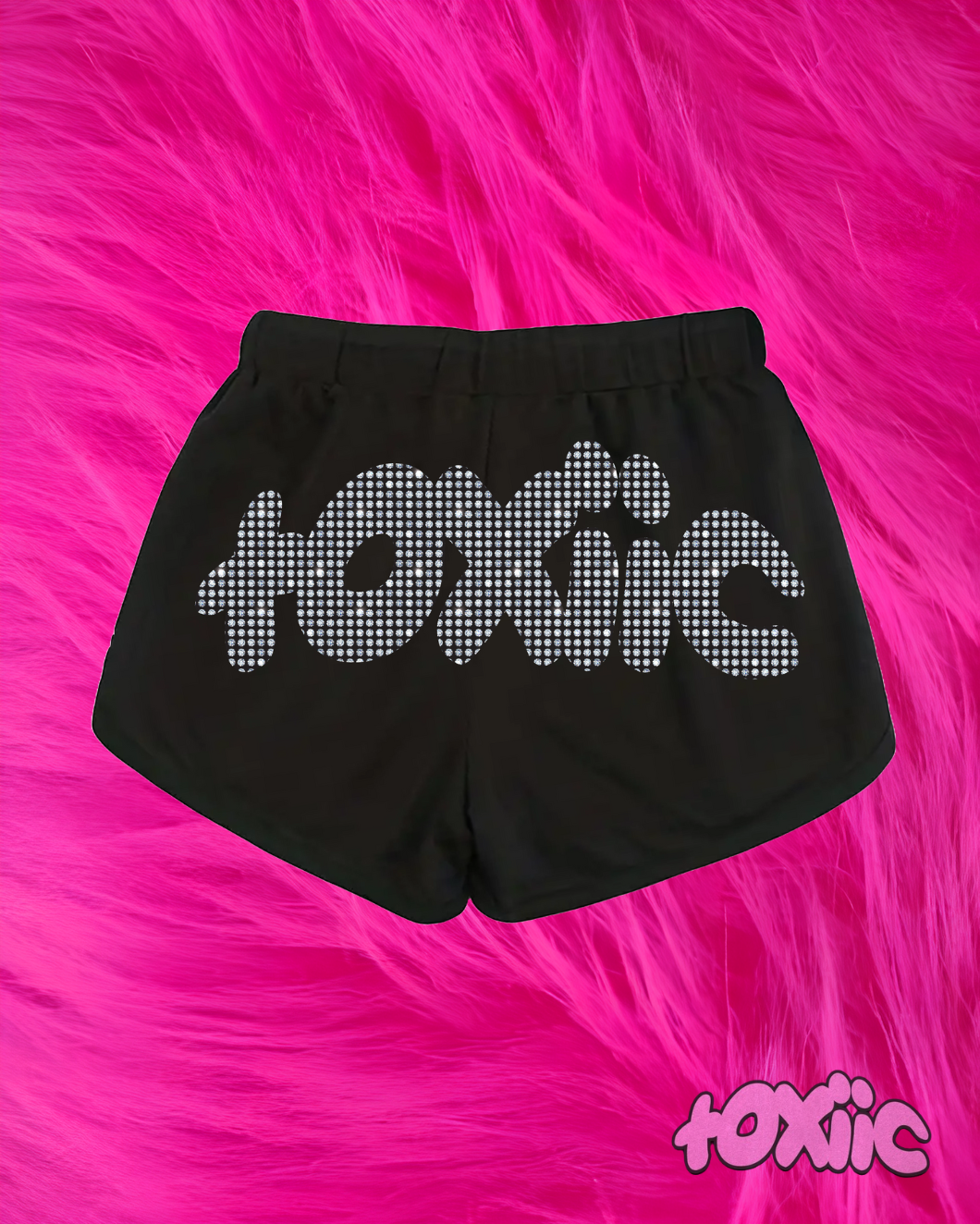 "toxiic booty shorts" rhinestone